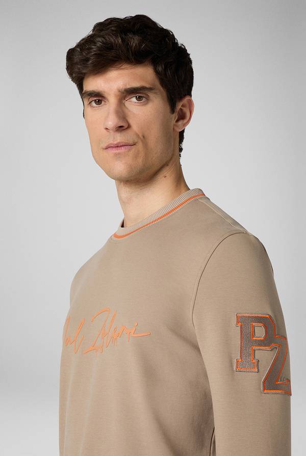Pal Zileri Felpa In Cotone Stretch Con Logo