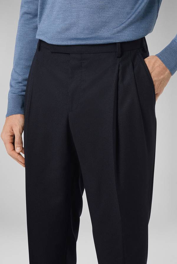 Pal Zileri Pantaloni Doppia Pince In Lana Stretch