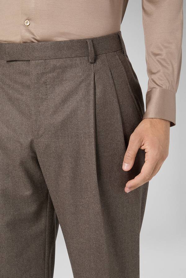 Pal Zileri Pantaloni Doppia Pince In Pura Lana