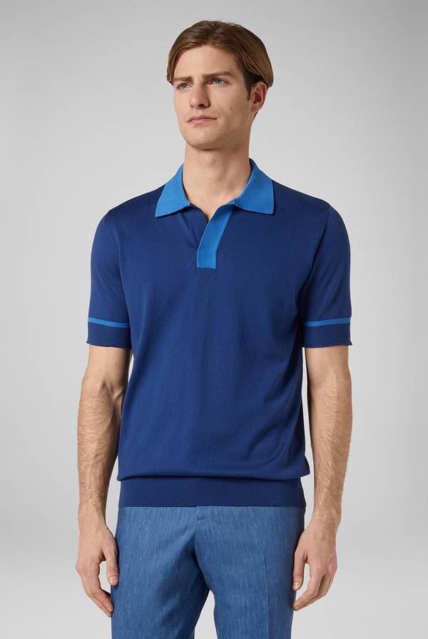 Pal Zileri Polo In Maglia Con Dettagli A Contrasto