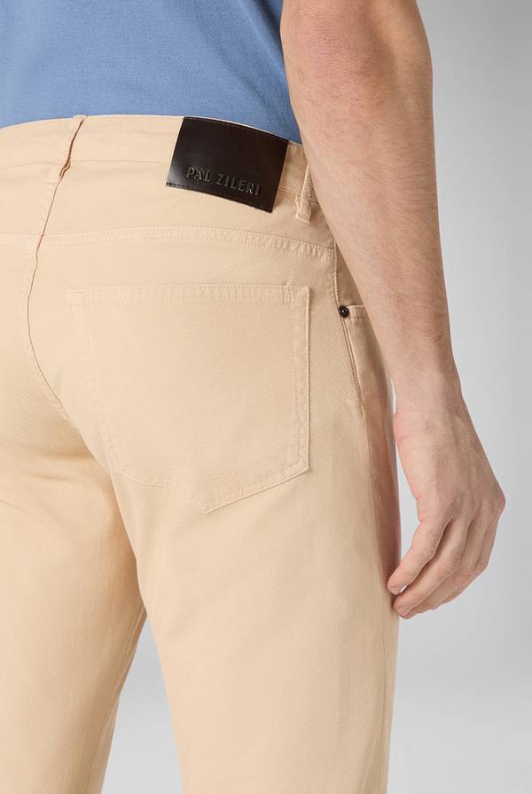 Pal Zileri Pantalone 5 Tasche In Cotone Stretch Tinto In Capo