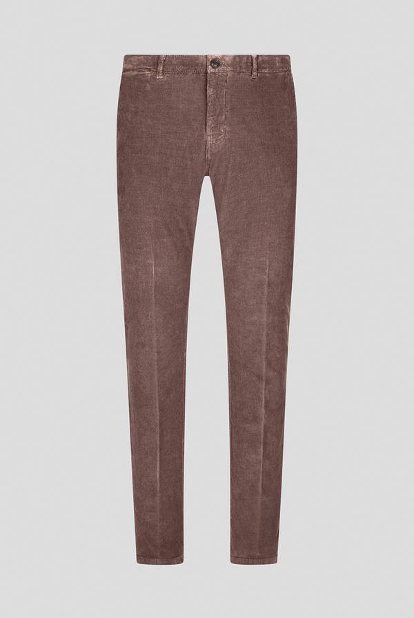 Pal Zileri Pantaloni chino tinti in capo in cotone corduroy