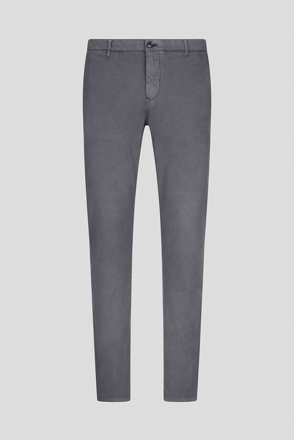 Pal Zileri Pantaloni chino tinti in capo in cotone e tencel stretch