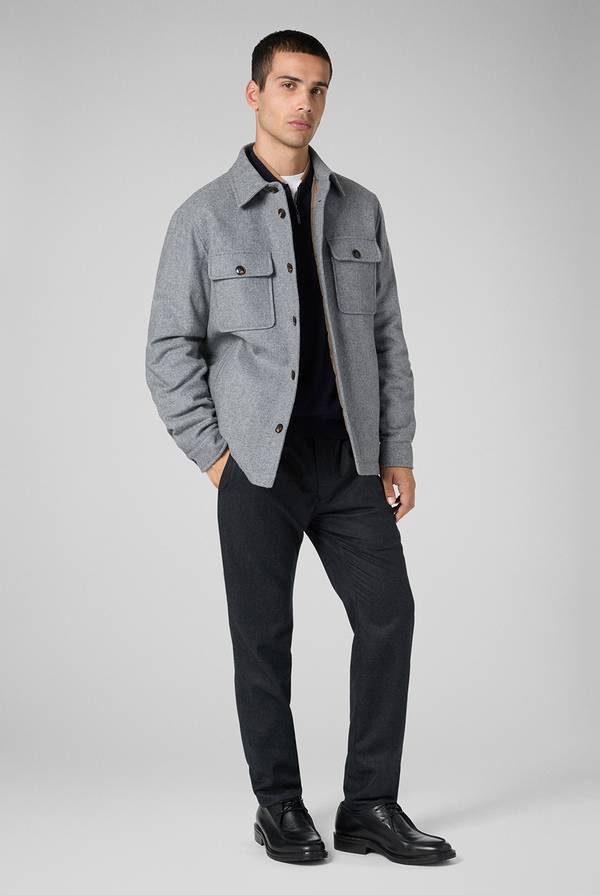 Pal Zileri Pantaloni In Pura Lana Grigio Antracite Con Coulisse Regolabile