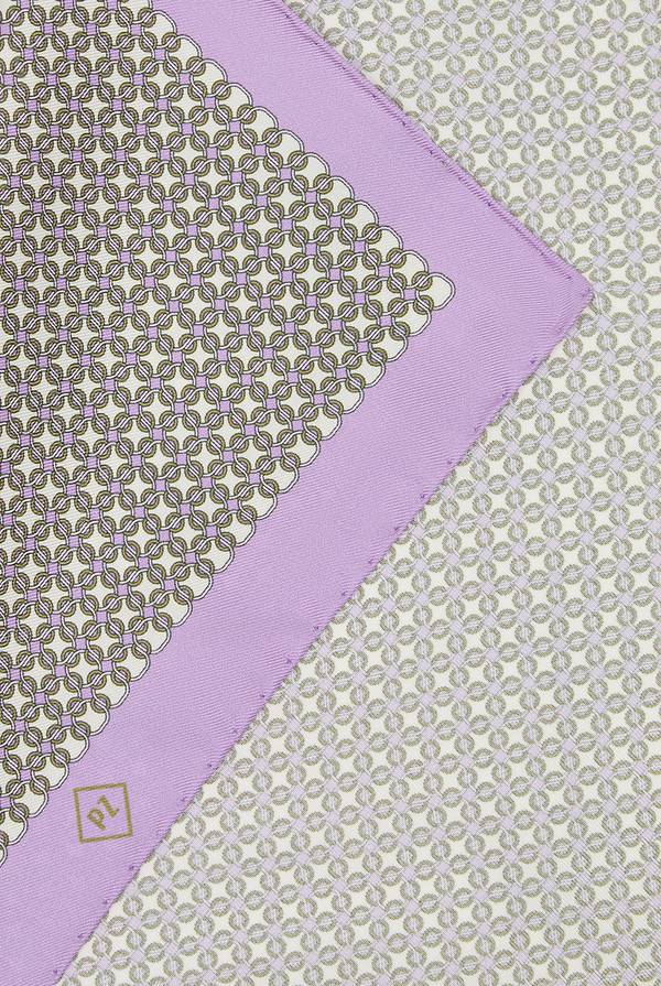 Pal Zileri Pochette In Seta Stampata Con Piping A Contrasto