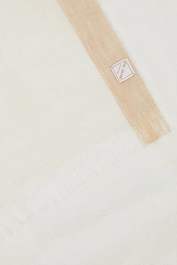 Pal Zileri Sciarpa In Lino E Seta Con Piping A Contrasto