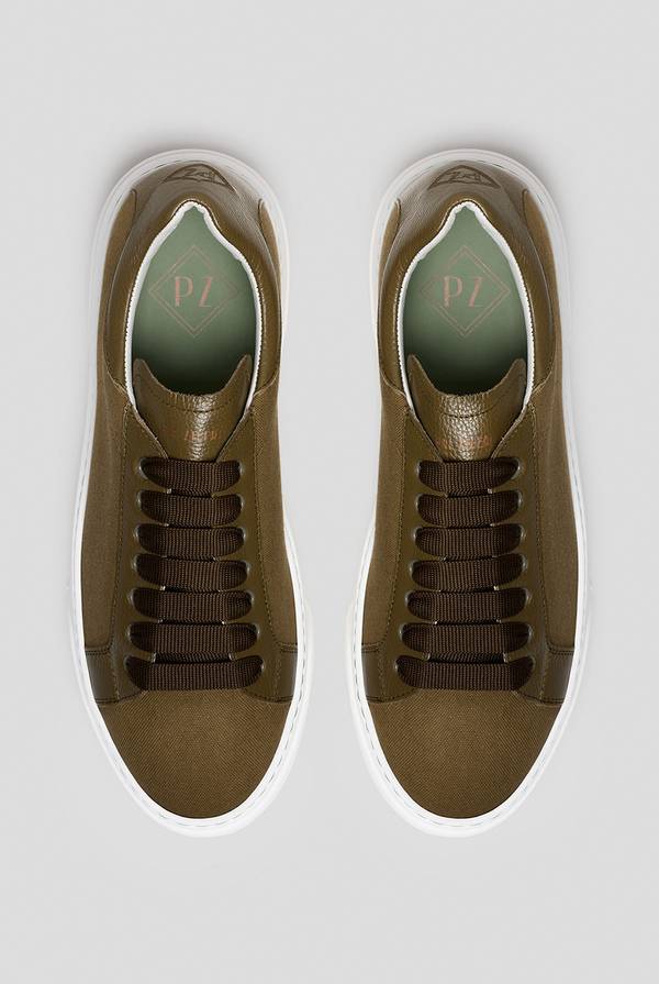 Pal Zileri Sneakers In Tela Di Cotone Con Dettagli In Pelle