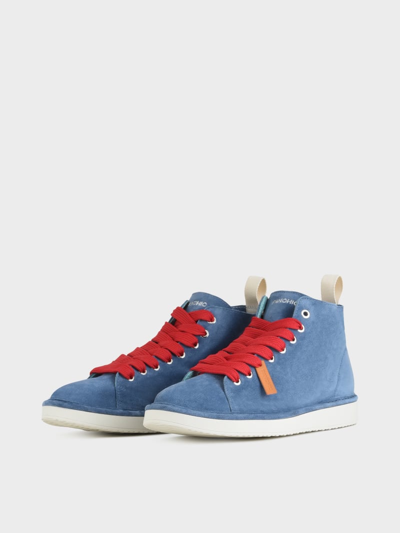 Panchic POLACCHINO P01 UOMO IN SUEDE BLUE-ROSSO