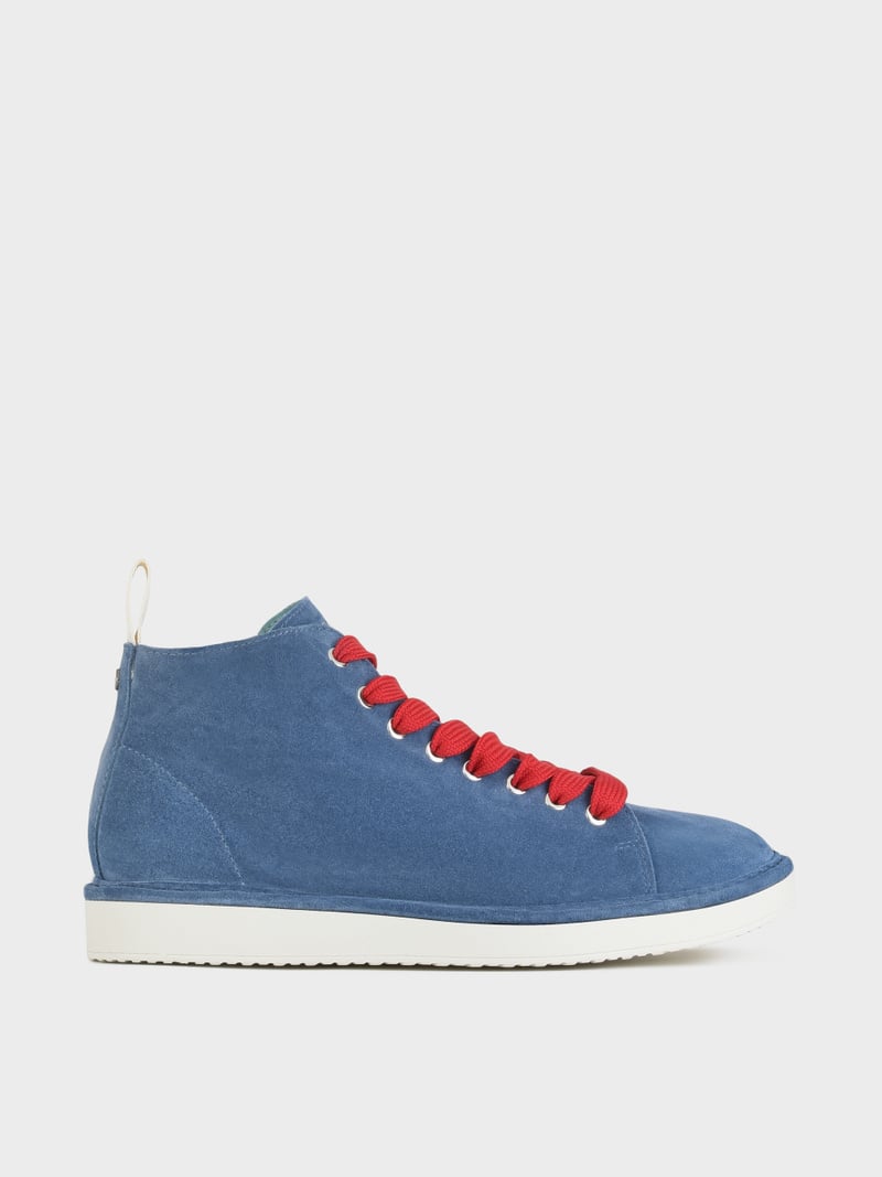 Panchic POLACCHINO P01 UOMO IN SUEDE BLUE-ROSSO