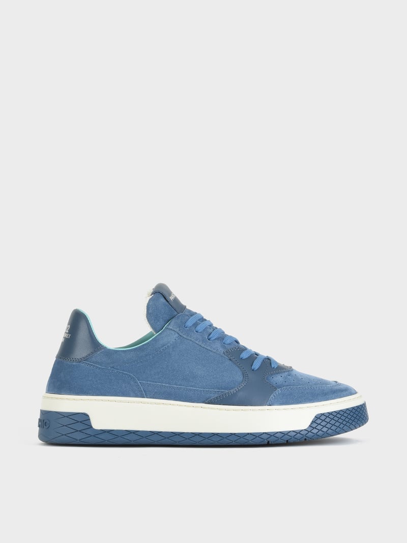 Panchic SNEAKER LOW P02 UOMO IN SUEDE E PELLE BLUE