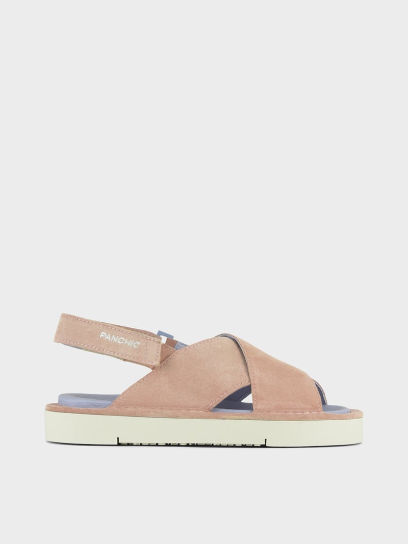 Panchic SANDALO INCROCIATO P67 DONNA IN SUEDE E MICROFIBRA ROSA CIPRIA