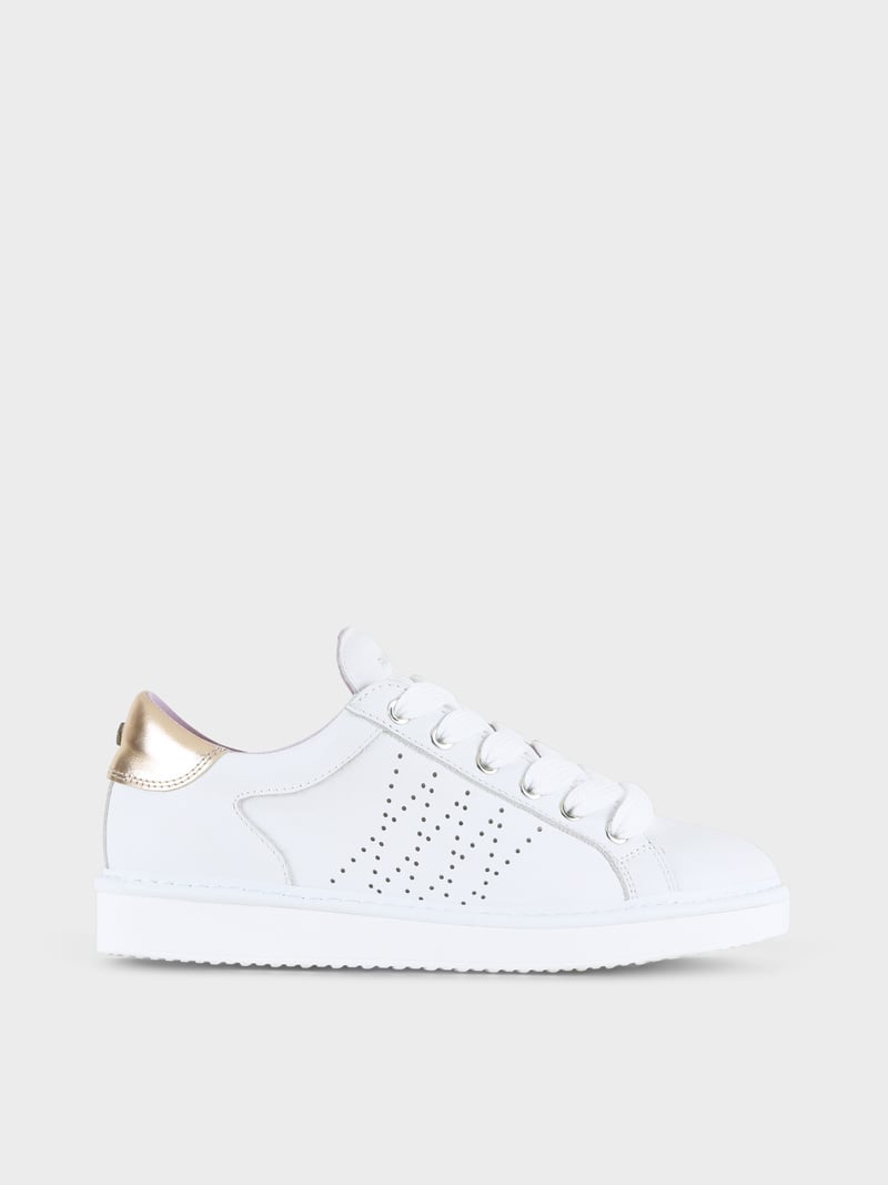 Panchic SCARPA ALLACCIATA P01 DONNA IN PELLE BIANCO-ORO