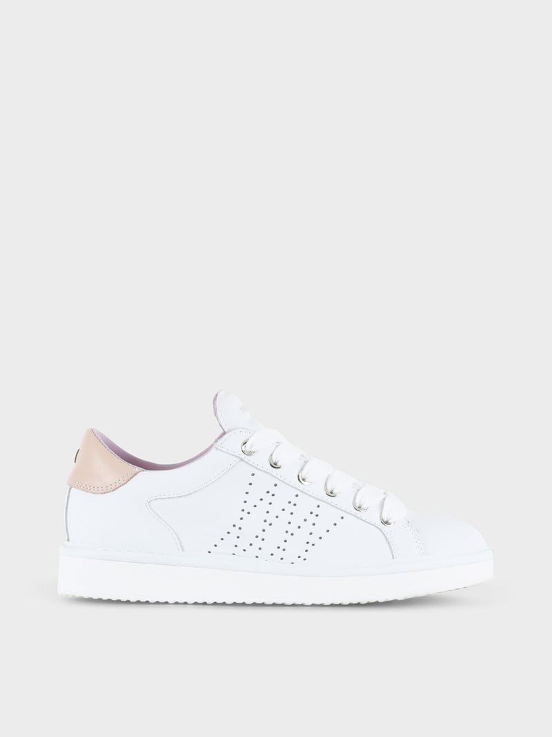 Panchic SCARPA ALLACCIATA P01 DONNA IN PELLE BIANCO-ROSA CIPRIA