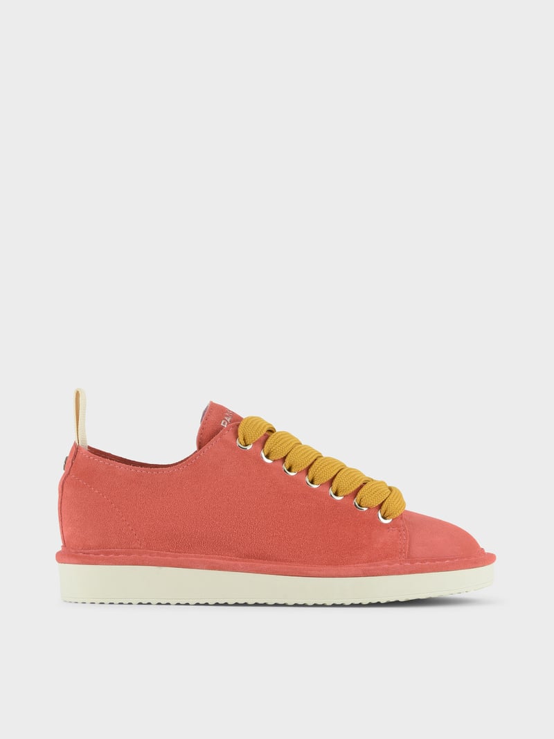 Panchic SCARPA ALLACCIATA P01 DONNA IN SUEDE FRAGOLA-GIALLO