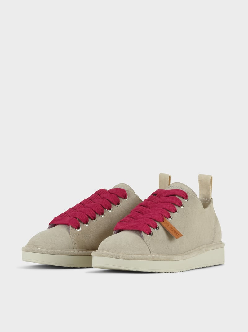 Panchic SCARPA ALLACCIATA P01 DONNA IN SUEDE NEBBIA-FUCSIA