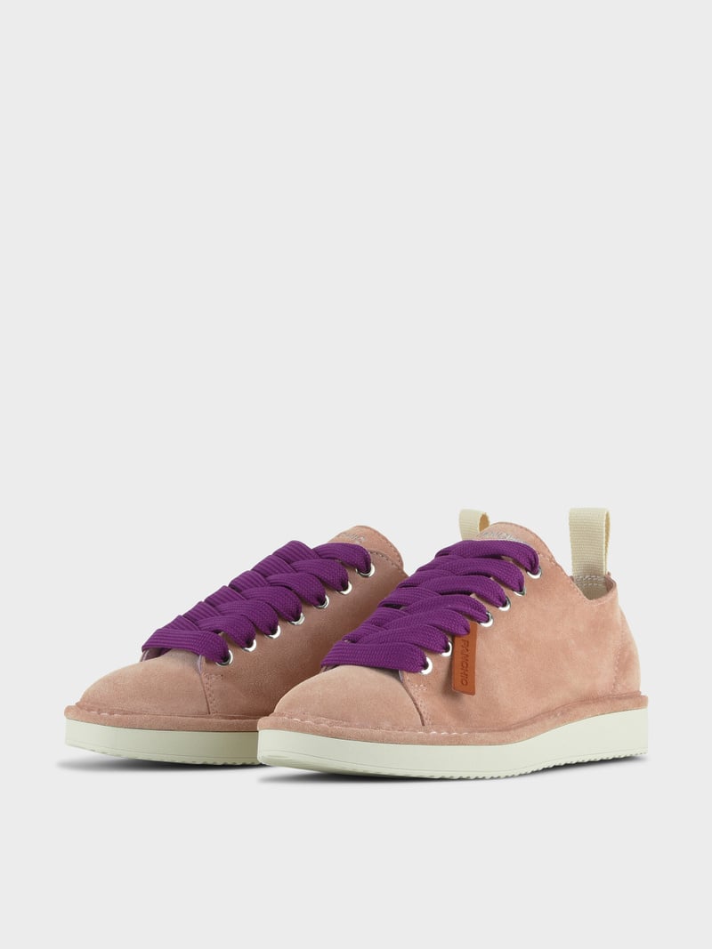 Panchic SCARPA ALLACCIATA P01 DONNA IN SUEDE ROSA CIPRIA-VIOLA PANSE'