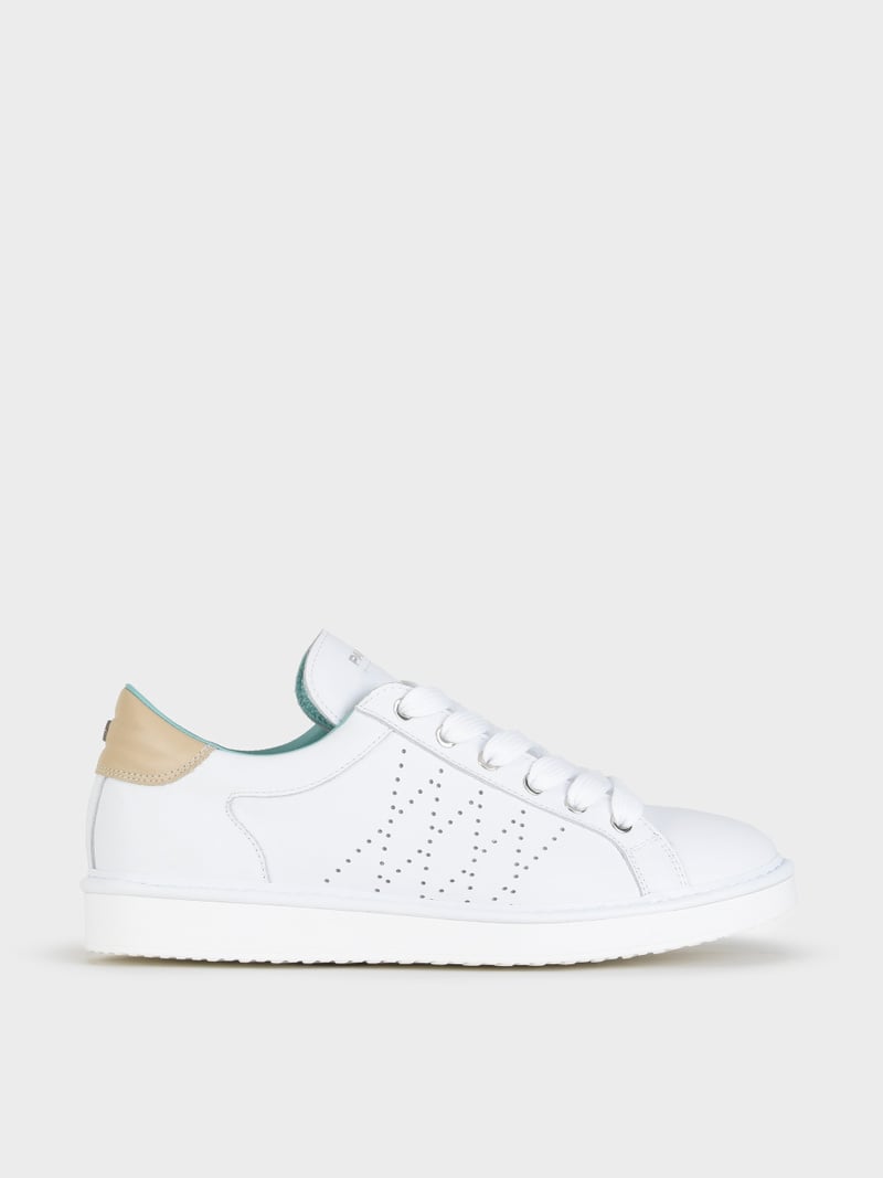 Panchic SCARPA ALLACCIATA P01 UOMO IN PELLE BIANCO-SABBIA