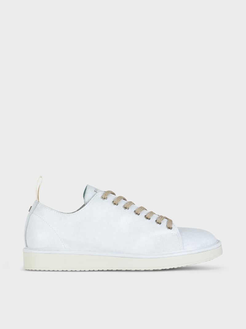 Panchic SCARPA ALLACCIATA P01 UOMO IN PELLE CON FINISH AVIATOR BIANCO