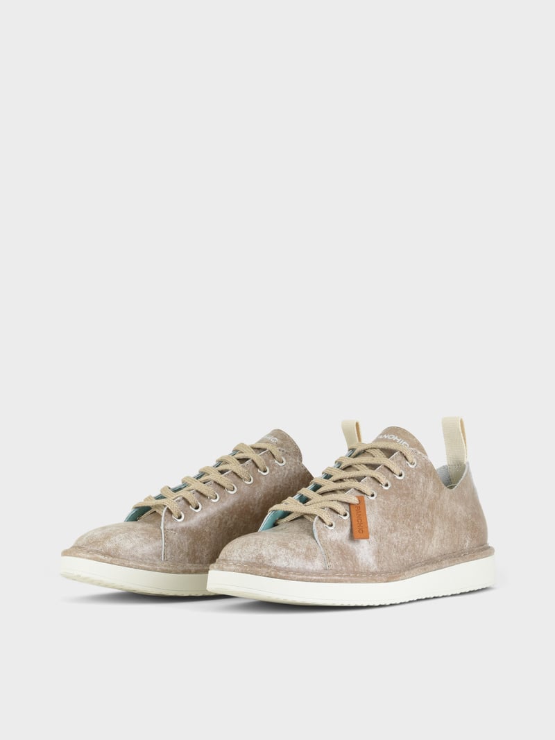 Panchic SCARPA ALLACCIATA P01 UOMO IN PELLE CON FINISH AVIATOR NOCE