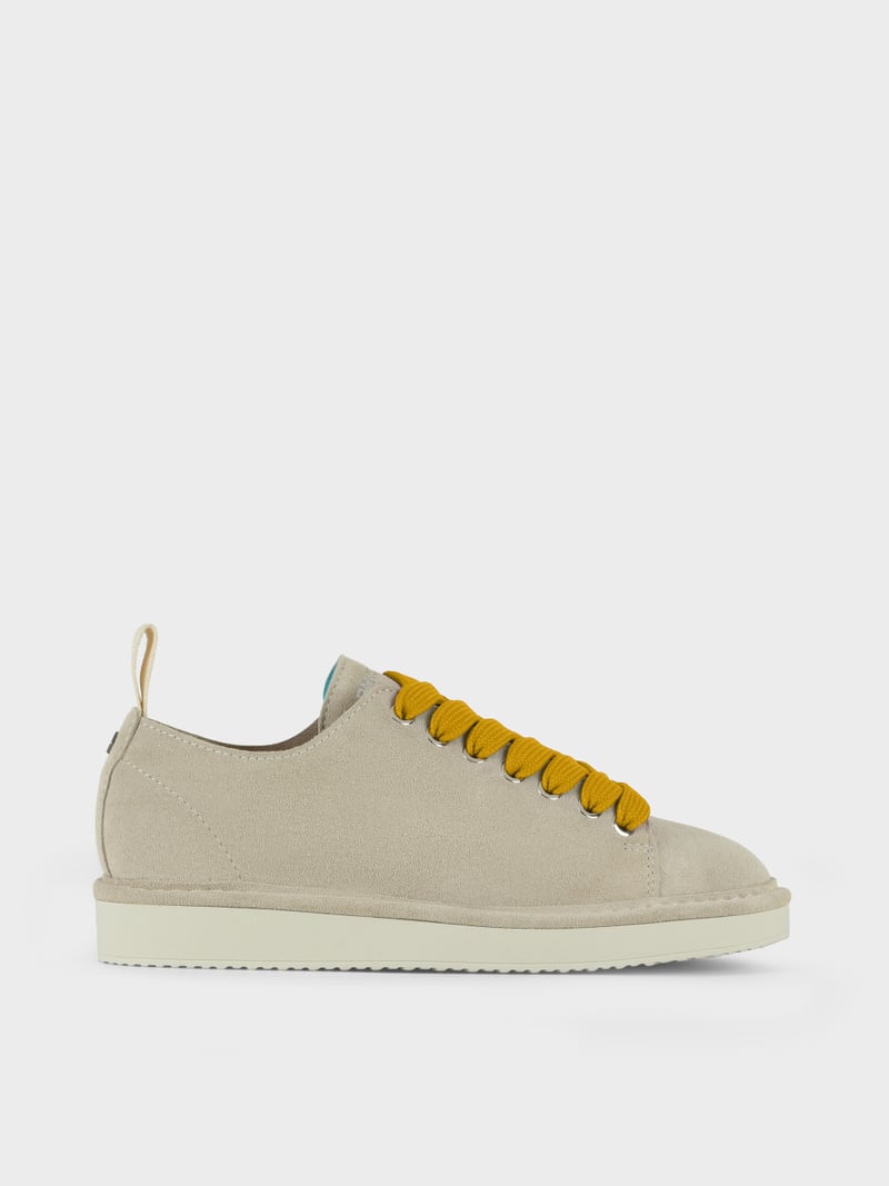 Panchic SCARPA ALLACCIATA P01 UOMO IN SUEDE NEBBIA-GIALLO