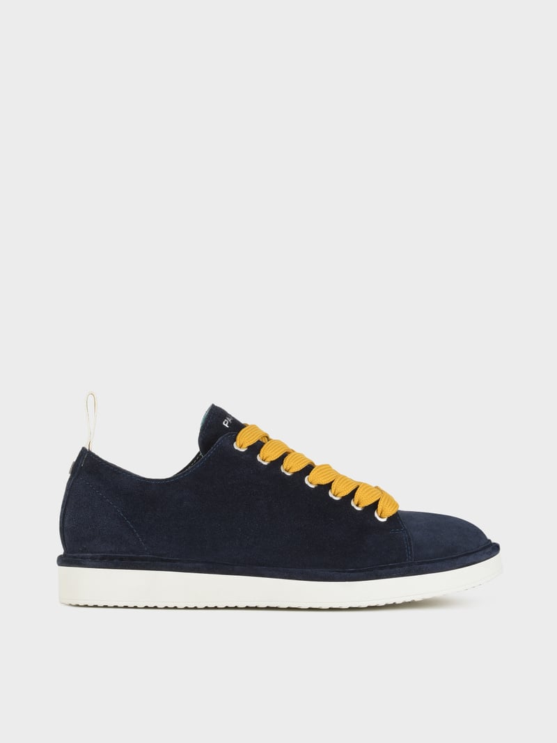Panchic SCARPA ALLACCIATA P01 UOMO IN SUEDE NOTTE-GIALLO