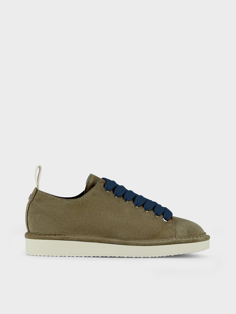 Panchic SCARPA ALLACCIATA P01 UOMO IN SUEDE VERDE FORESTA-COBALTO