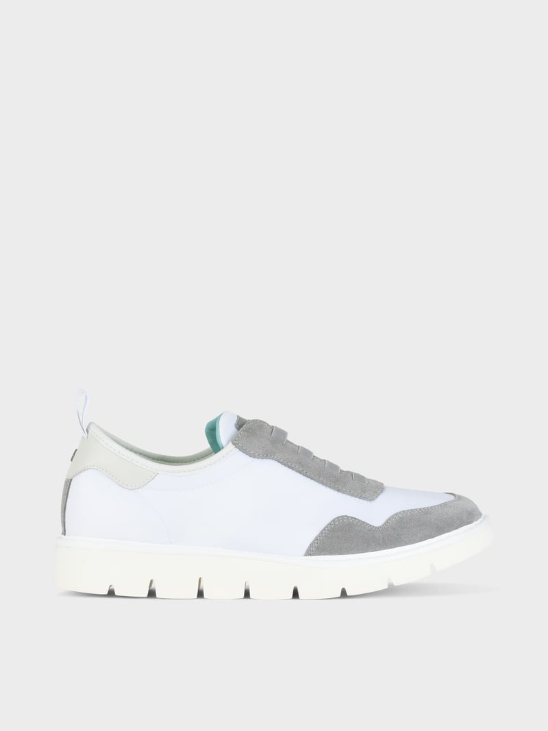 Panchic SLIP ON P05 UOMO IN NYLON E SUEDE BIANCO-GRIGIO