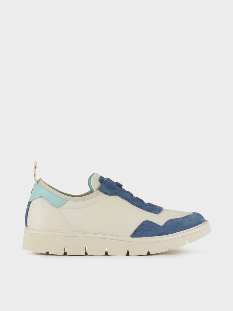 Panchic SLIP ON P05 UOMO IN NYLON E SUEDE NEBBIA-BLUE-ACQUAMARINA