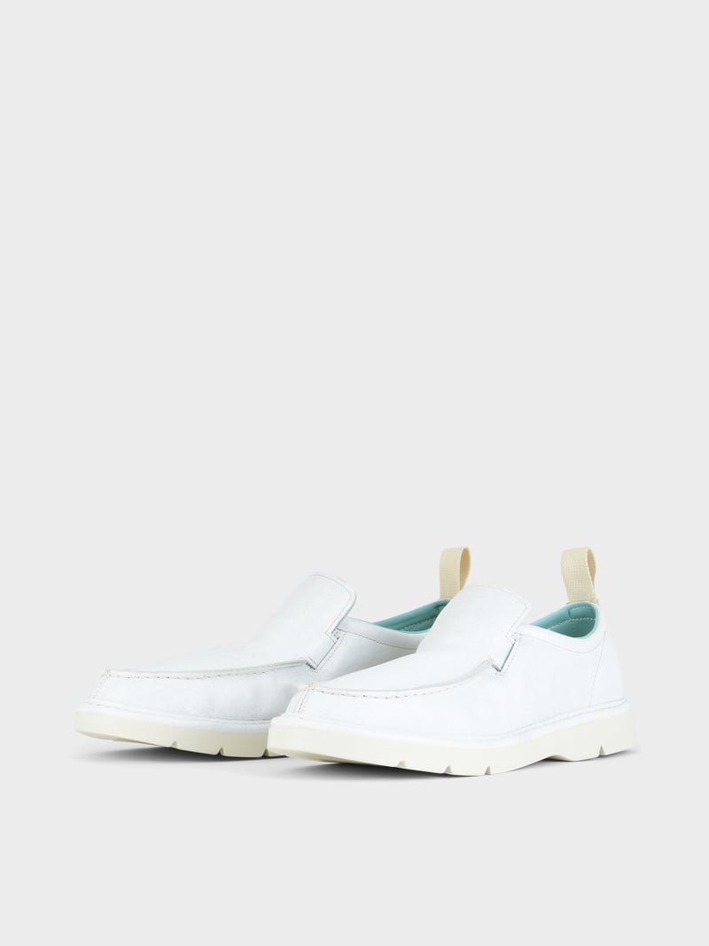 Panchic SLIP ON P19 UOMO IN PELLE CON FINISH AVIATOR BIANCO