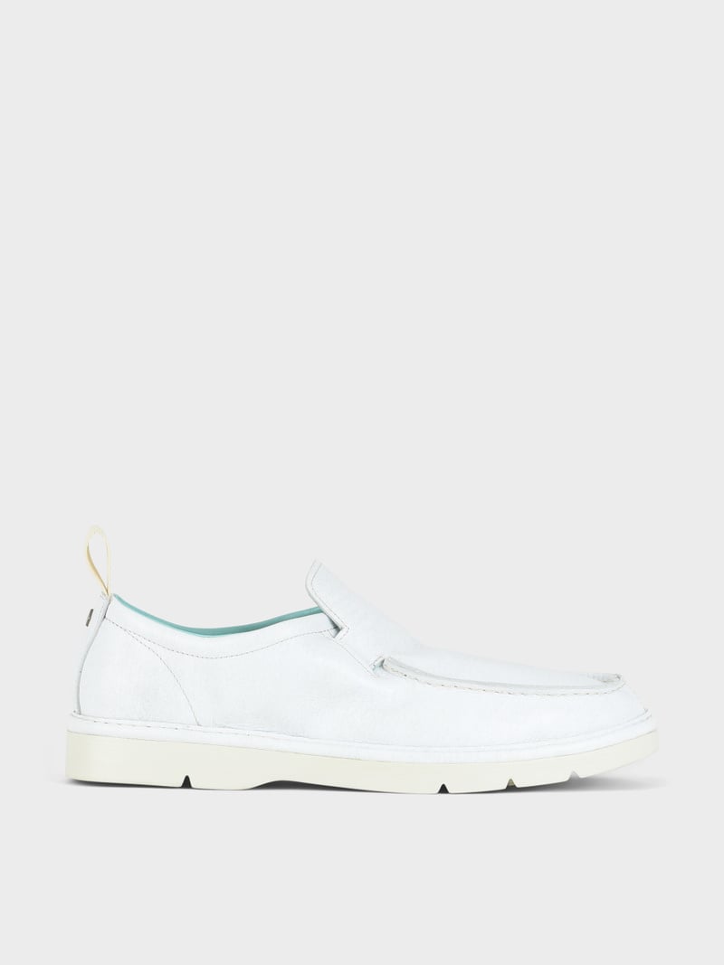Panchic SLIP ON P19 UOMO IN PELLE CON FINISH AVIATOR BIANCO