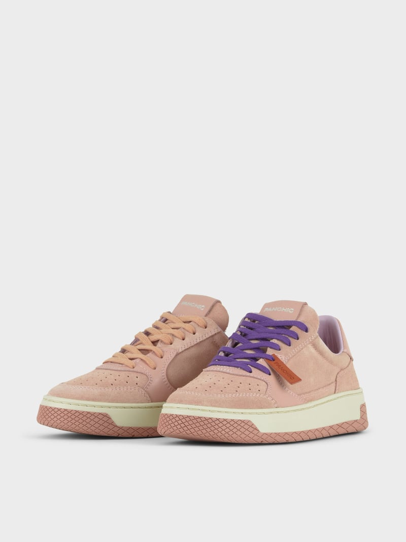 Panchic SNEAKER LOW P02 DONNA IN SUEDE E PELLE ROSA CIPRIA