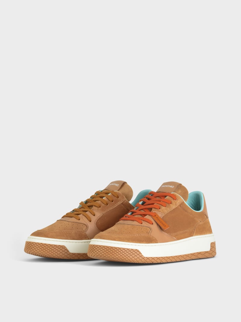 Panchic SNEAKER LOW P02 UOMO IN SUEDE E PELLE BISCOTTO
