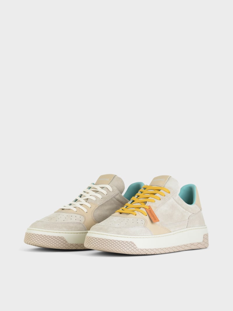 Panchic SNEAKER LOW P02 UOMO IN SUEDE E PELLE NEBBIA