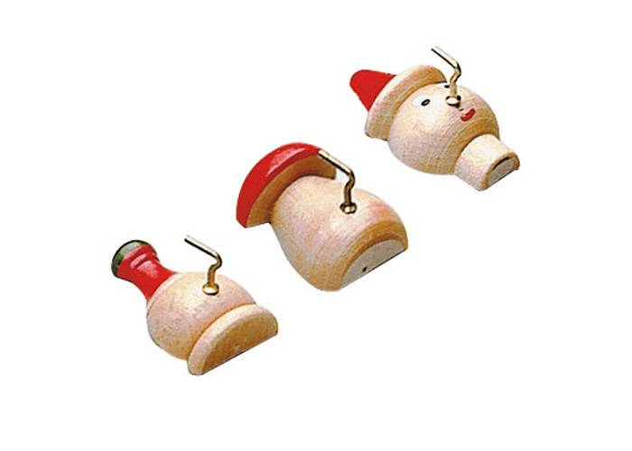 Panetta Casalinghi 174 - Confezione attacchini 3 pezzi, fiasco / fungo / pinocchio