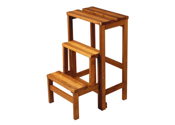 Panetta Casalinghi Sgabello in legno a 3 gradini