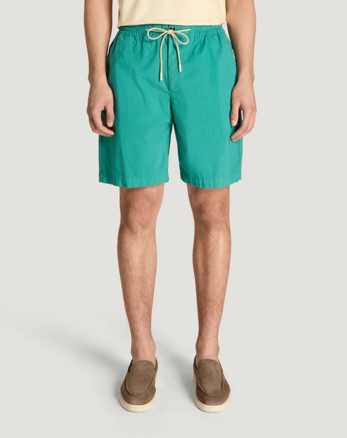Pantaloni Torino Bermuda in popeline di cotone stretch