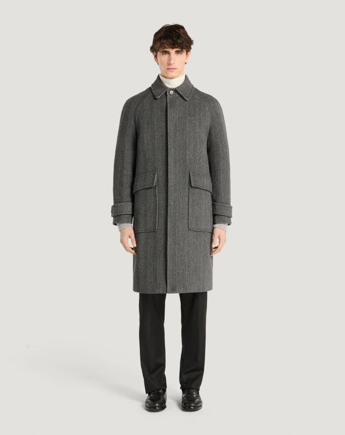 Pantaloni Torino Cappotto in drap di lana e cachemire