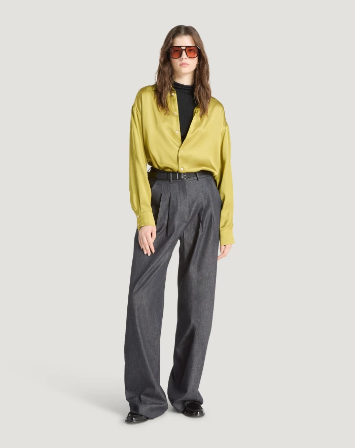 Pantaloni Torino Jeans Frankie In Denim Di Cotone E Seta