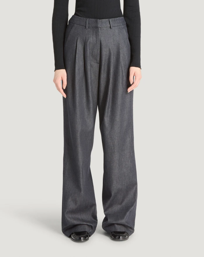 Pantaloni Torino Jeans Frankie in denim di cotone e seta