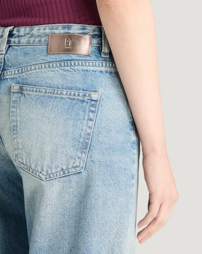 Pantaloni Torino Jeans Tina In Denim Indigo Di Cotone