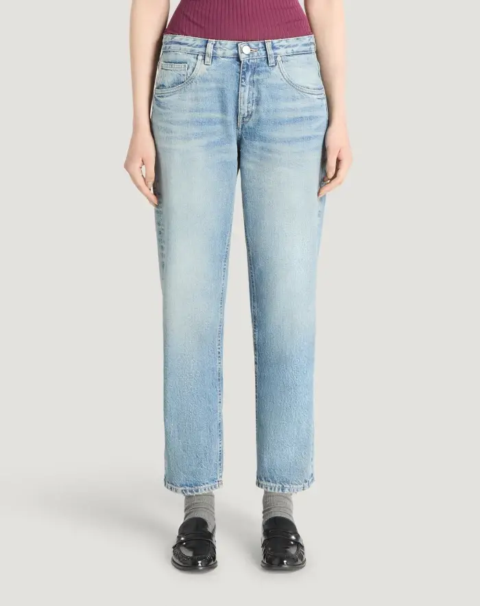 Pantaloni Torino Jeans Tina in denim indigo di cotone