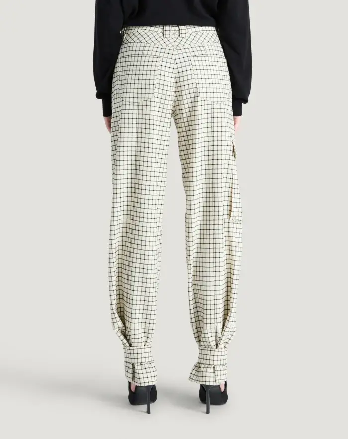 Pantaloni Torino Pantaloni Giselle In Lana Stretch Check