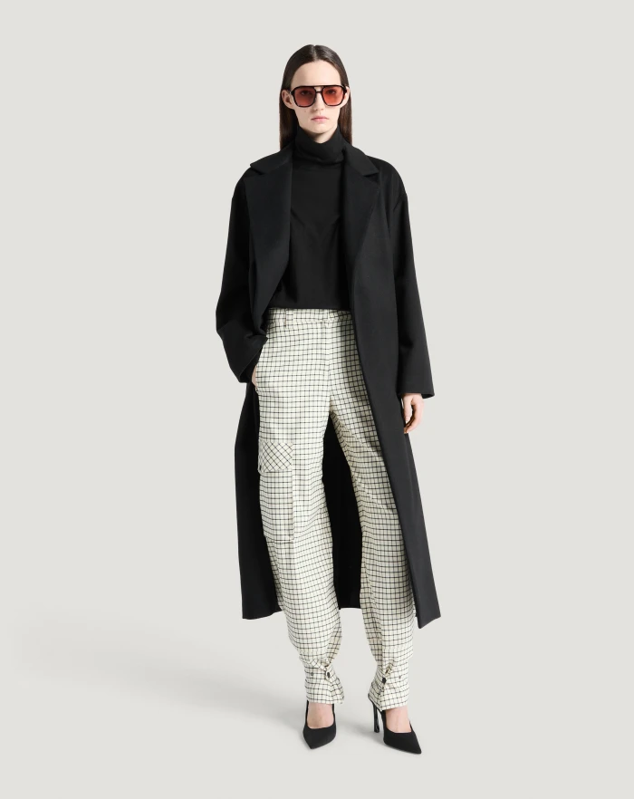 Pantaloni Torino Pantaloni Giselle In Lana Stretch Check