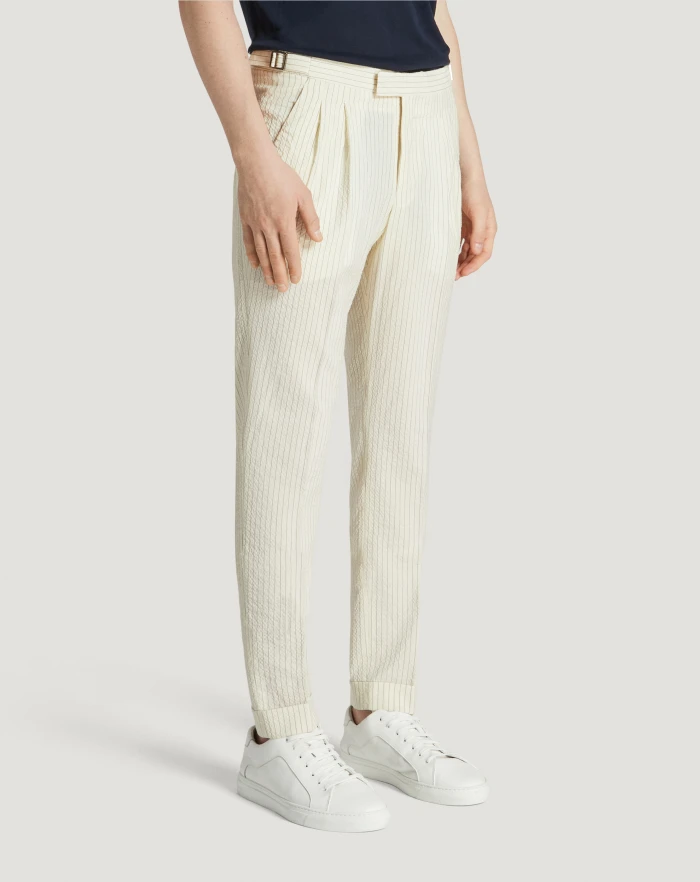 Pantaloni Torino Pantaloni Master In Lana Seersucker