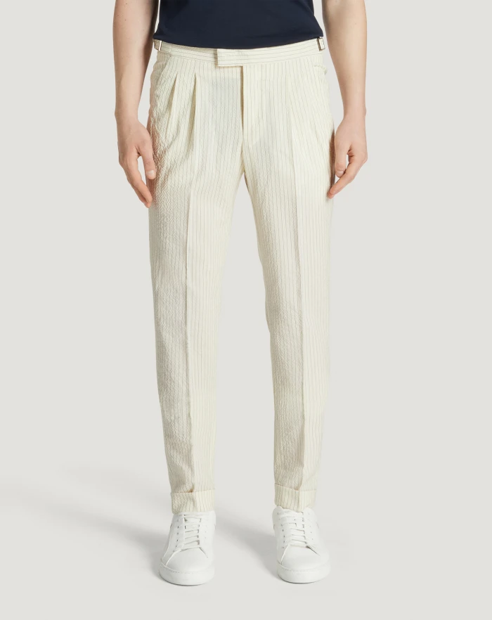 Pantaloni Torino Pantaloni Master in lana seersucker