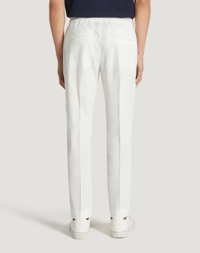 Pantaloni Torino Pantaloni Omega In Cotone Seersucker