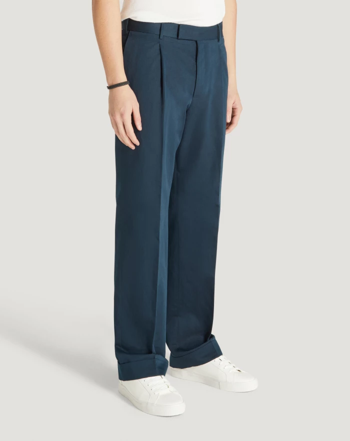 Pantaloni Torino Pantaloni Quindici In Cotone E Lino