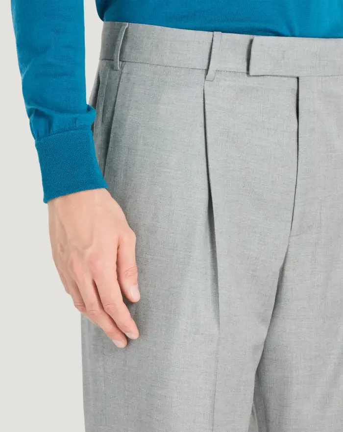 Pantaloni Torino Pantaloni Quindici In Twill Di Lana Fluida