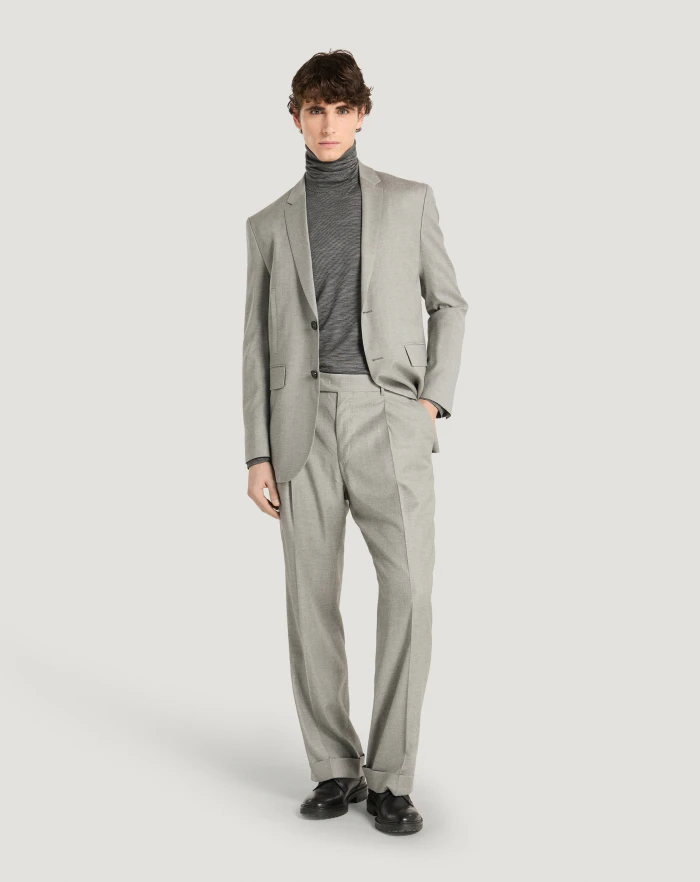 Pantaloni Torino Pantaloni Quindici In Twill Di Lana Fluida