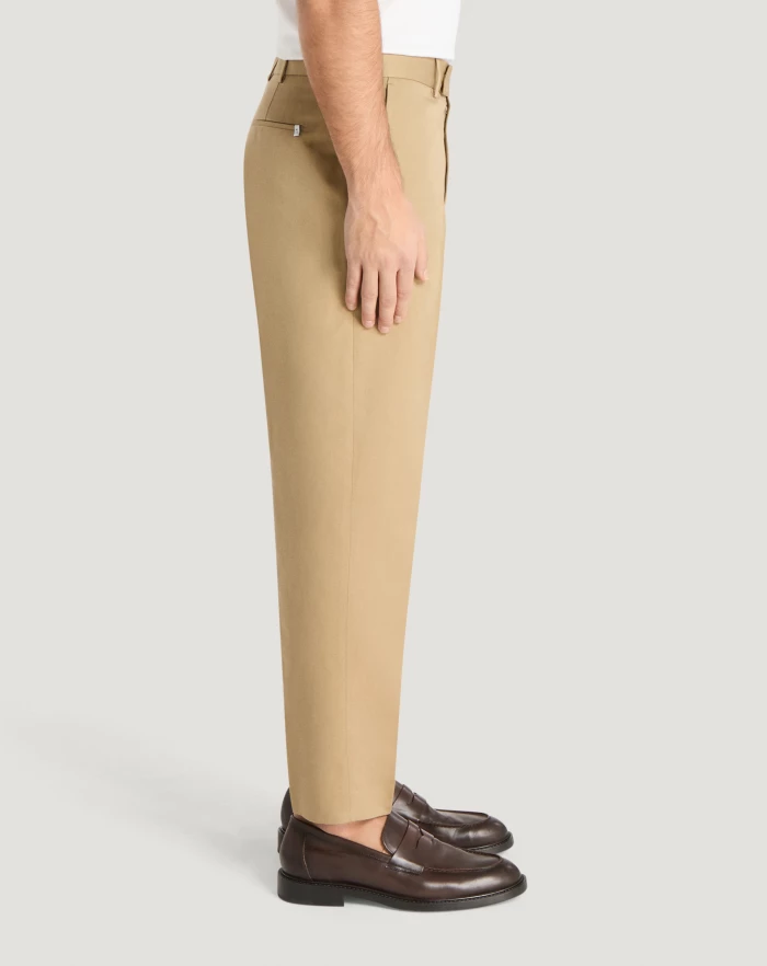 Pantaloni Torino Pantaloni Rebel In Gabardina Di Cotone E Lino